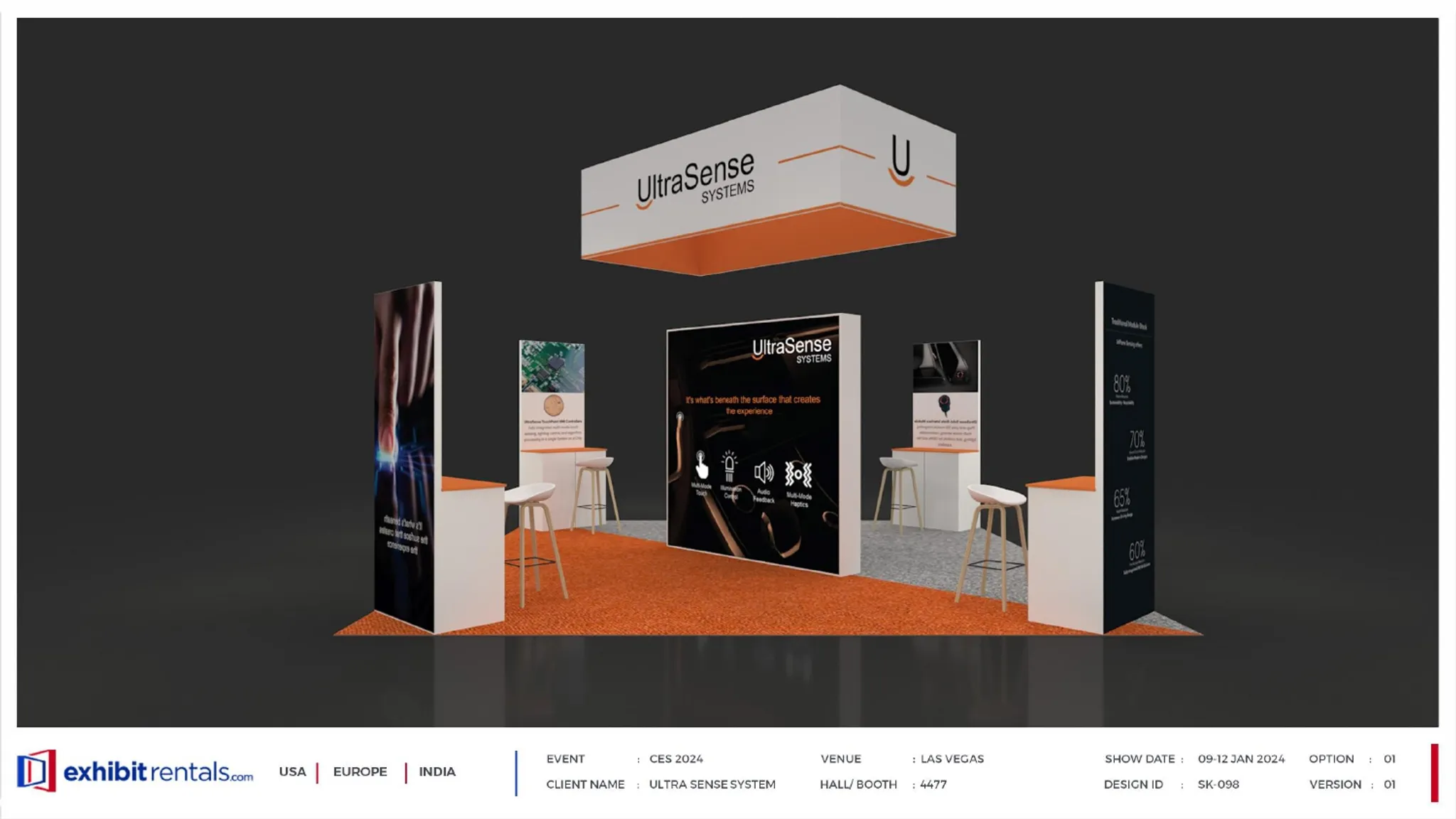 20x20 Isla booth design by Exhibit-Rentals